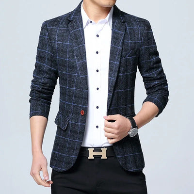Elegant Checkered Blazer