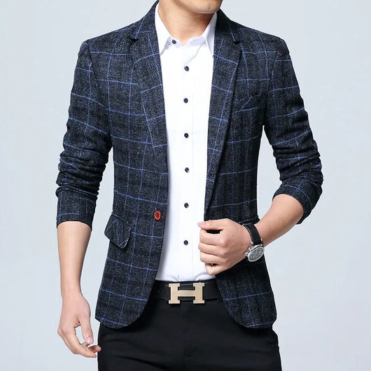 Elegant Checkered Blazer