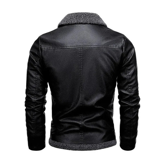 Elegant Fleece Leather Jacket