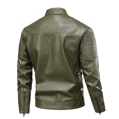 Multi Pocket Leather Jacket