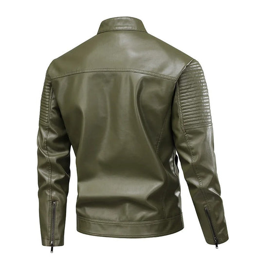Multi Pocket Leather Jacket