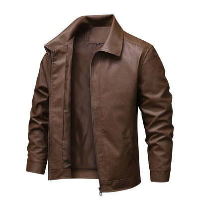 Elegant Windproof Leather Jacket