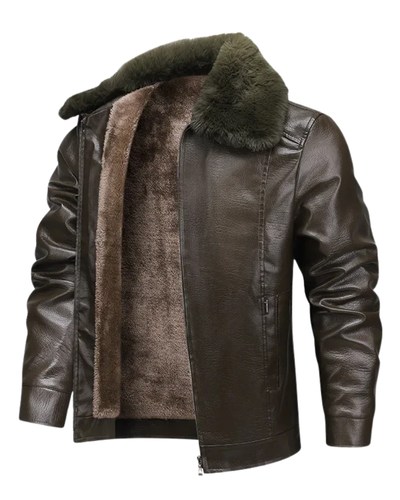 Thickened Fleece Leather Jacket