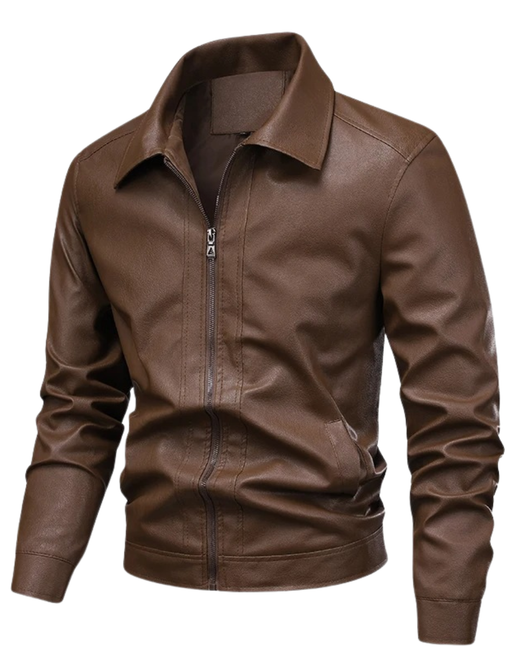 Elegant Windproof Leather Jacket