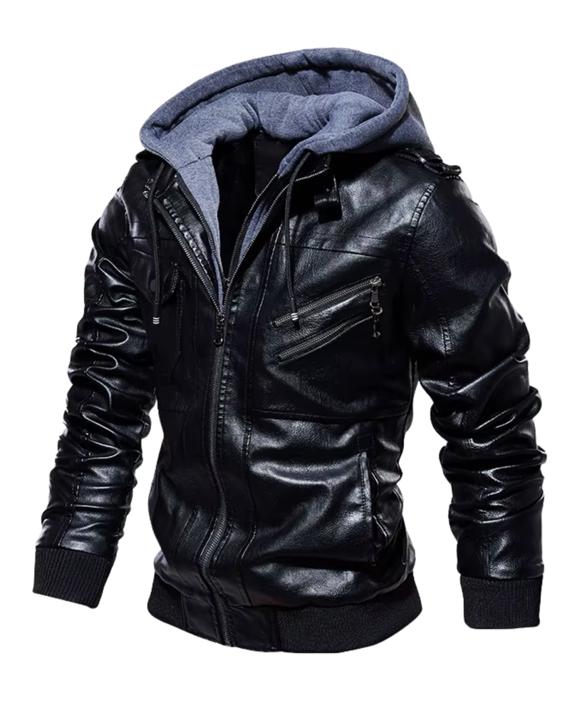 Hooded Leather Jacket