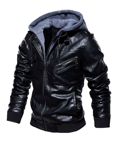Hooded Leather Jacket