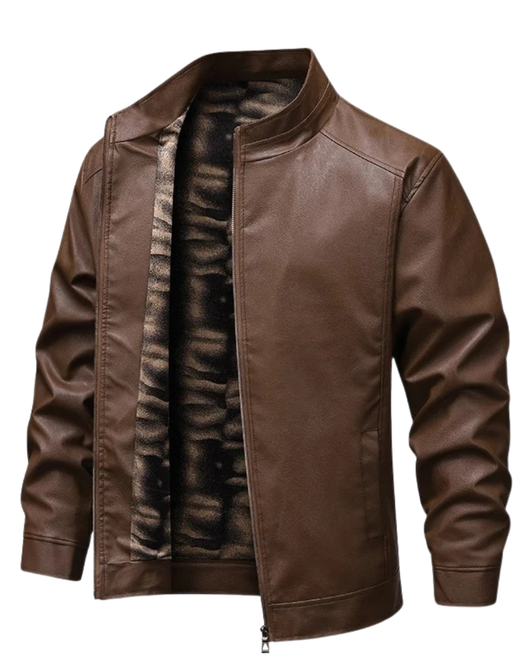 Vintage Fleece Lined Leather Jacket