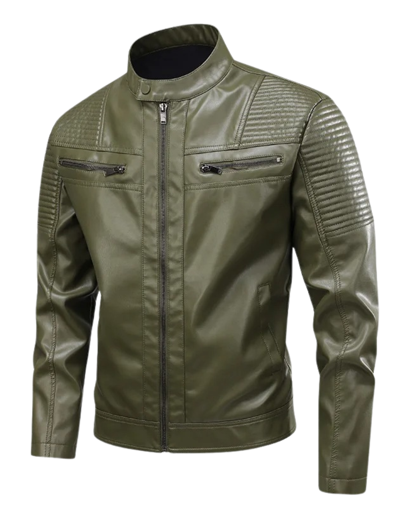 Multi Pocket Leather Jacket