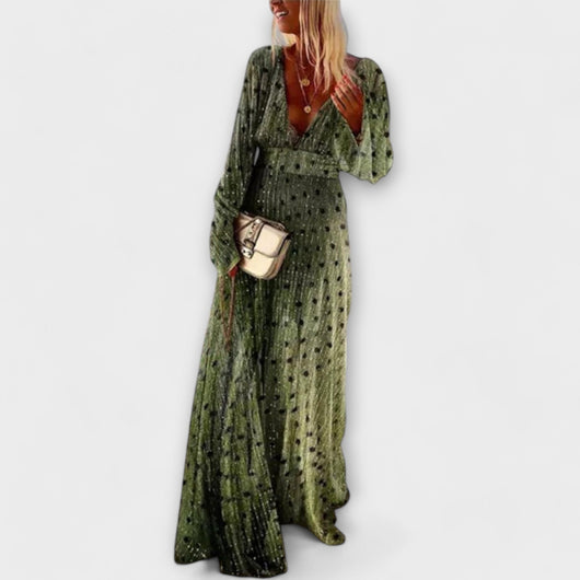 Sophie | Elegant Polka Dot Dress With V-Neck