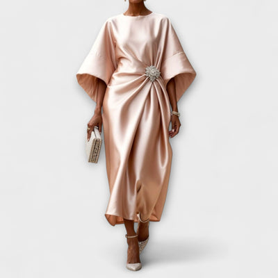 Luxe Shimmer Satin Long Dress