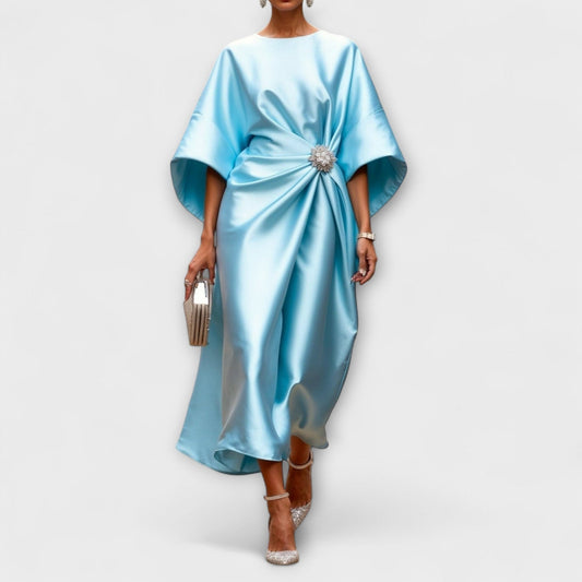 Luxe Shimmer Satin Long Dress