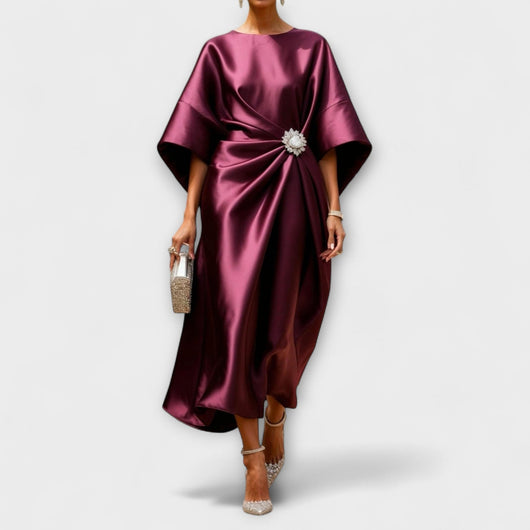 Luxe Shimmer Satin Long Dress