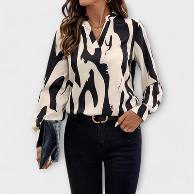 Blouse with Graphic Pattern and Elegant Design