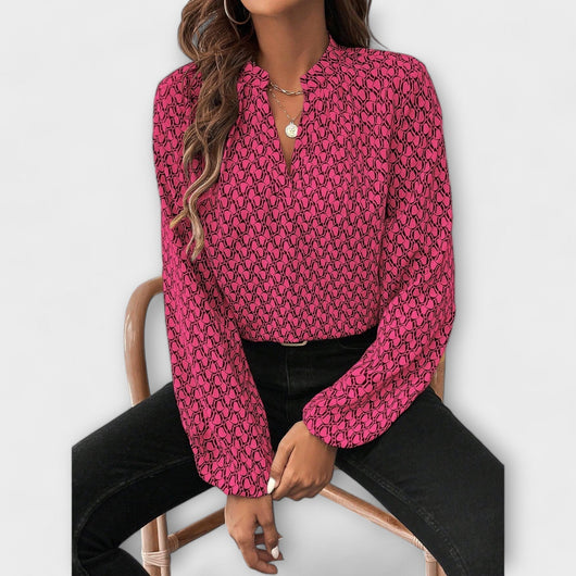 Relaxiva Blouse with Pattern and Elegant Sleeves
