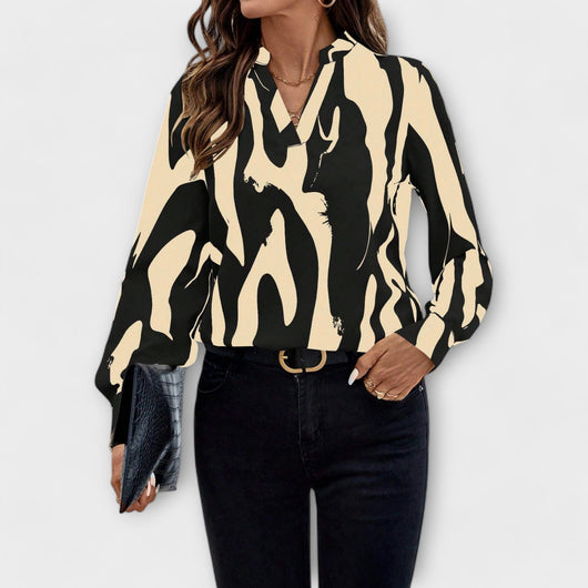 Blouse with Graphic Pattern and Elegant Design