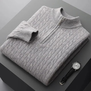 Deneb Cashmere Woven Half Zip