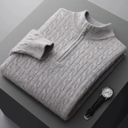 Deneb Cashmere Woven Half Zip
