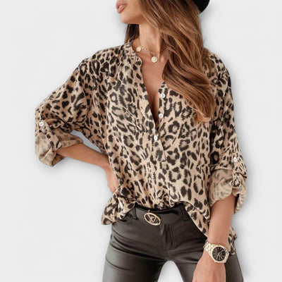 Trendy Blouse with Leopard Print