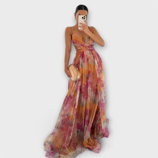 Annai | Mesh Printed Maxi Dress