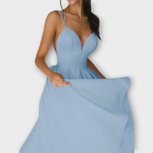 Ailana - Women's Dress with Deep V-Neck