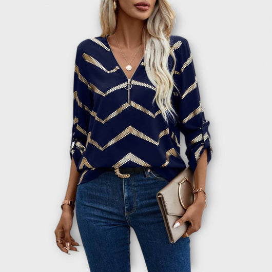 Emma – Timeless Chic Blouse with Half Zip