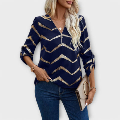Emma – Timeless Chic Blouse with Half Zip