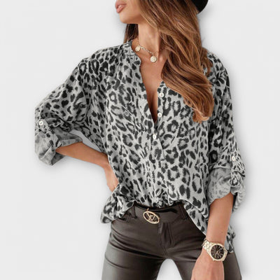 Trendy Blouse with Leopard Print