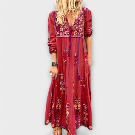 Vivi - Beautiful Boho Linen Maxi Dress