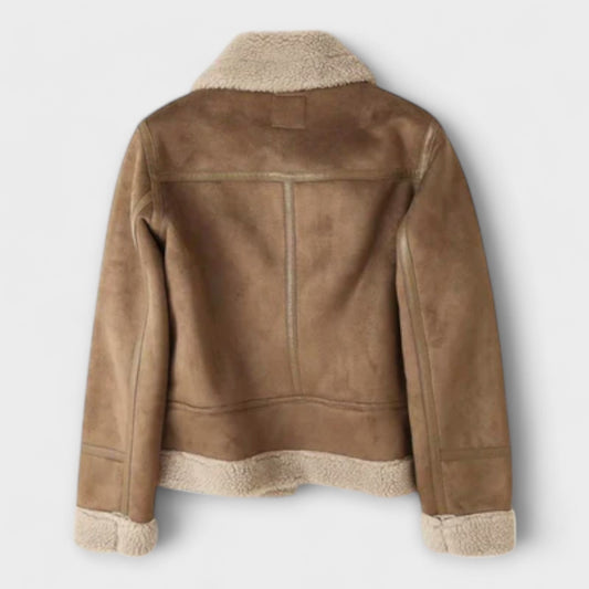 Aurora Shearling Suede Aviator Jacket