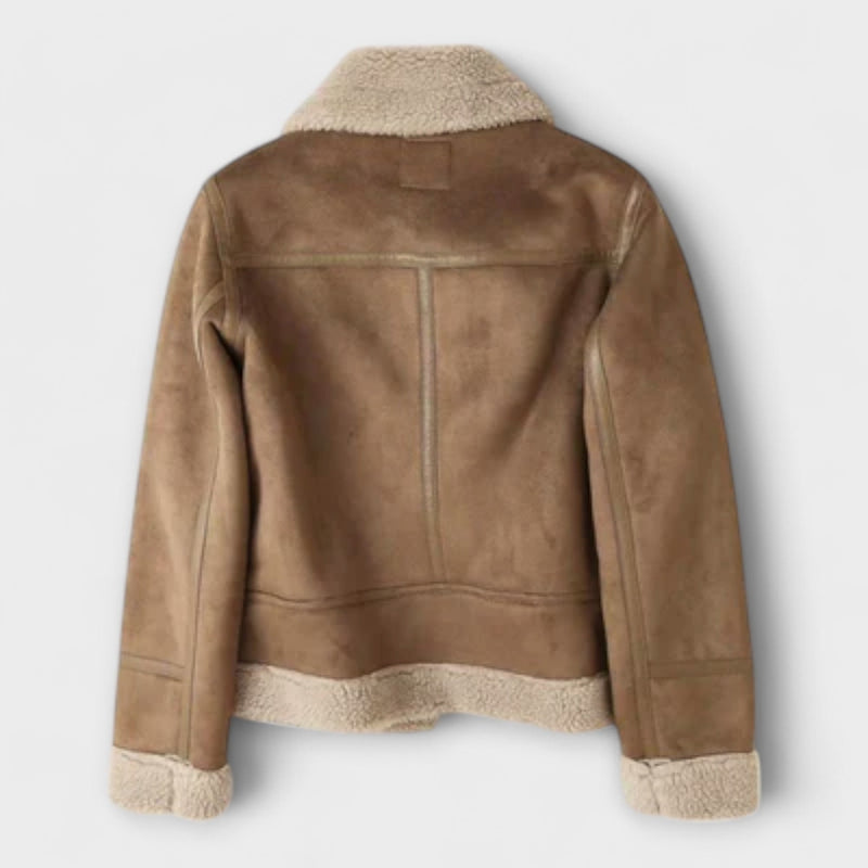 Aurora Shearling Suede Aviator Jacket