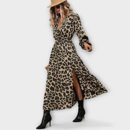 Natalie – Stylish Dress with Leopard Print