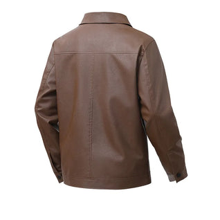 Elegant Leather Bomber Jacket