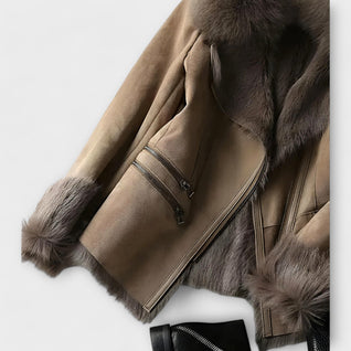 Lambskin Jacket with Fur Collar