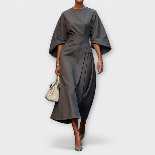 Sonia | Elegant Belted Lantern Sleeves Dress