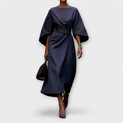Sonia | Elegant Belted Lantern Sleeves Dress