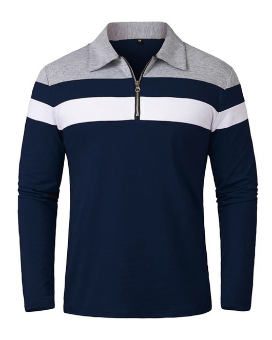 Elegant Stripped Zip Sweater