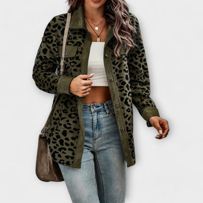 Casual Leopard Print Shirt Jacket