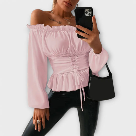 Amelia – Blouse with Ruffle Details