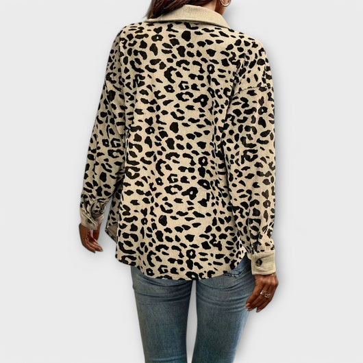 Casual Leopard Print Shirt Jacket