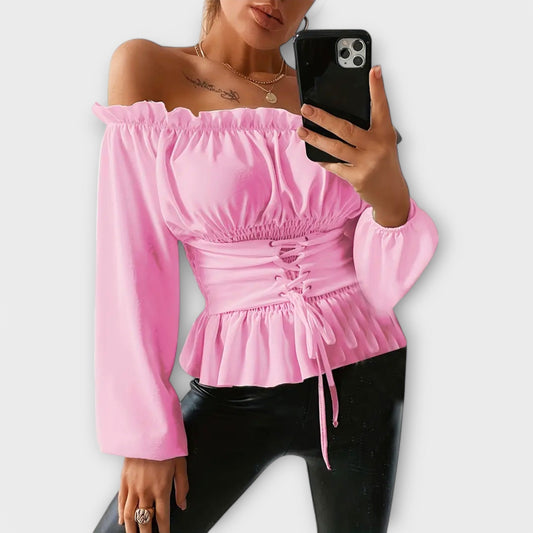 Amelia – Blouse with Ruffle Details