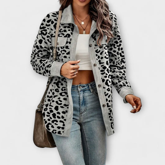 Casual Leopard Print Shirt Jacket