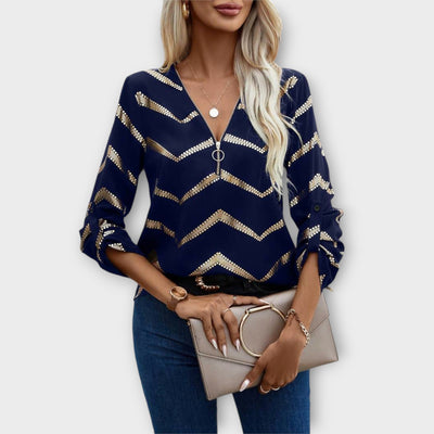 Emma – Timeless Chic Blouse with Half Zip