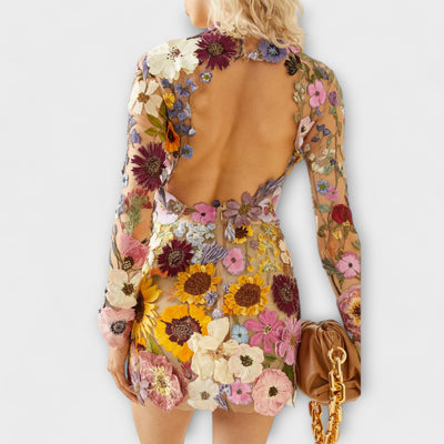 Dolores - Dress with 3D Floral Pattern