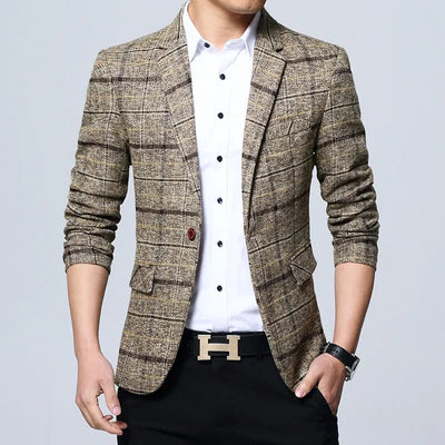 Elegant Checkered Blazer