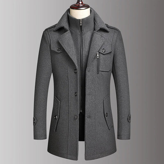 Double Collar Wool Coat