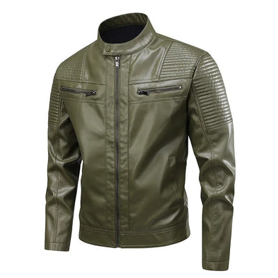 Multi Pocket Leather Jacket