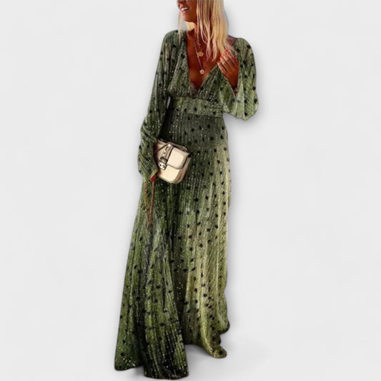 Sophie | Elegant Polka Dot Dress With V-Neck