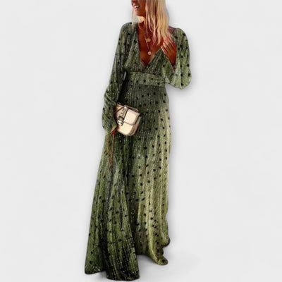 Sophie | Elegant Polka Dot Dress With V-Neck